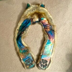 Spirithoods x Blackmilk galaxy bear hooded scarf
